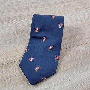 Mens Novelty Christmas Tie Blue Dabbing Santa Claus Pattern